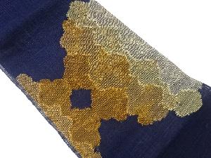 紗紬抽象雲模様織出し名古屋帯